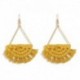 Boucles d'oreilles feuille frangée en macramé